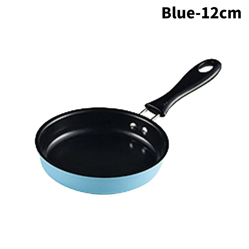 12cm Mini Frying Pan Stainless Steel Prevent Stick Induction Pot Round Breakfast Small Fry Egg Pan With Long Handle Kitchen Tool